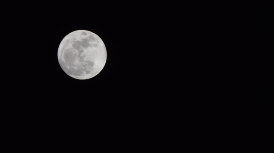 Supermoon high in the sky on Monday night
