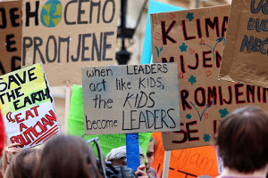 Hundreds of young students take to the streets of Croatia and take part in the global youth climate strike- March 15, 2019