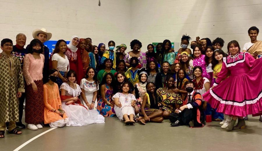 Student participants pose after last year's successful International Day celebration.