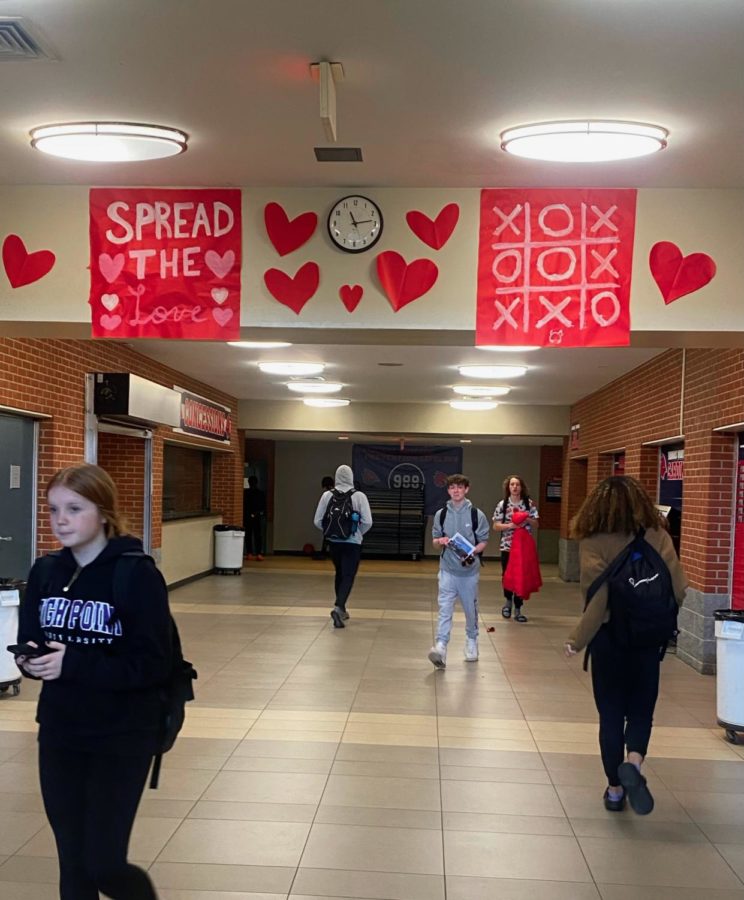 Banners in the hallways at TWHS remind us to spread the love today and always. 
