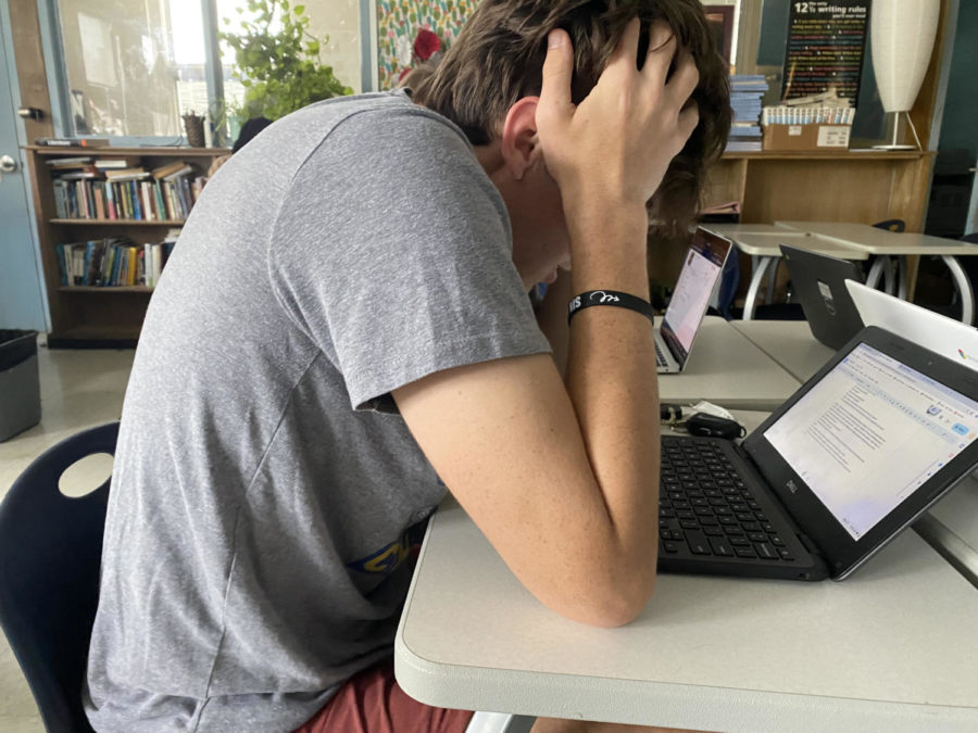 Senior Emmett Foley panics as he realizes his procrastination has caught up with him. 