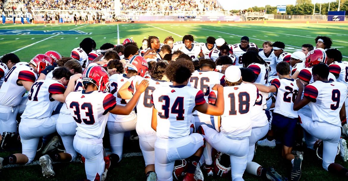 Cardinal Football team before Kilbourne Game