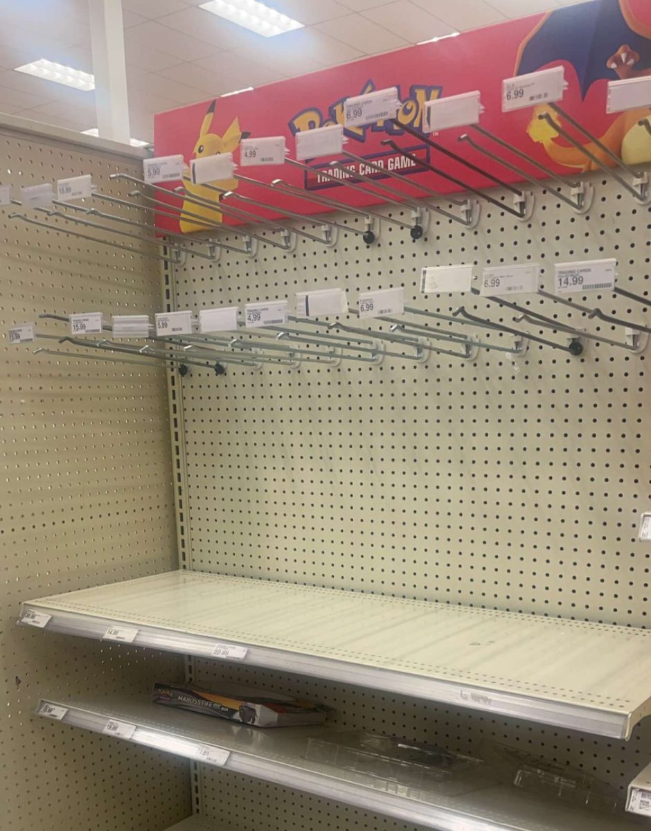 Empty shelves at Walmart just hours after a restock.