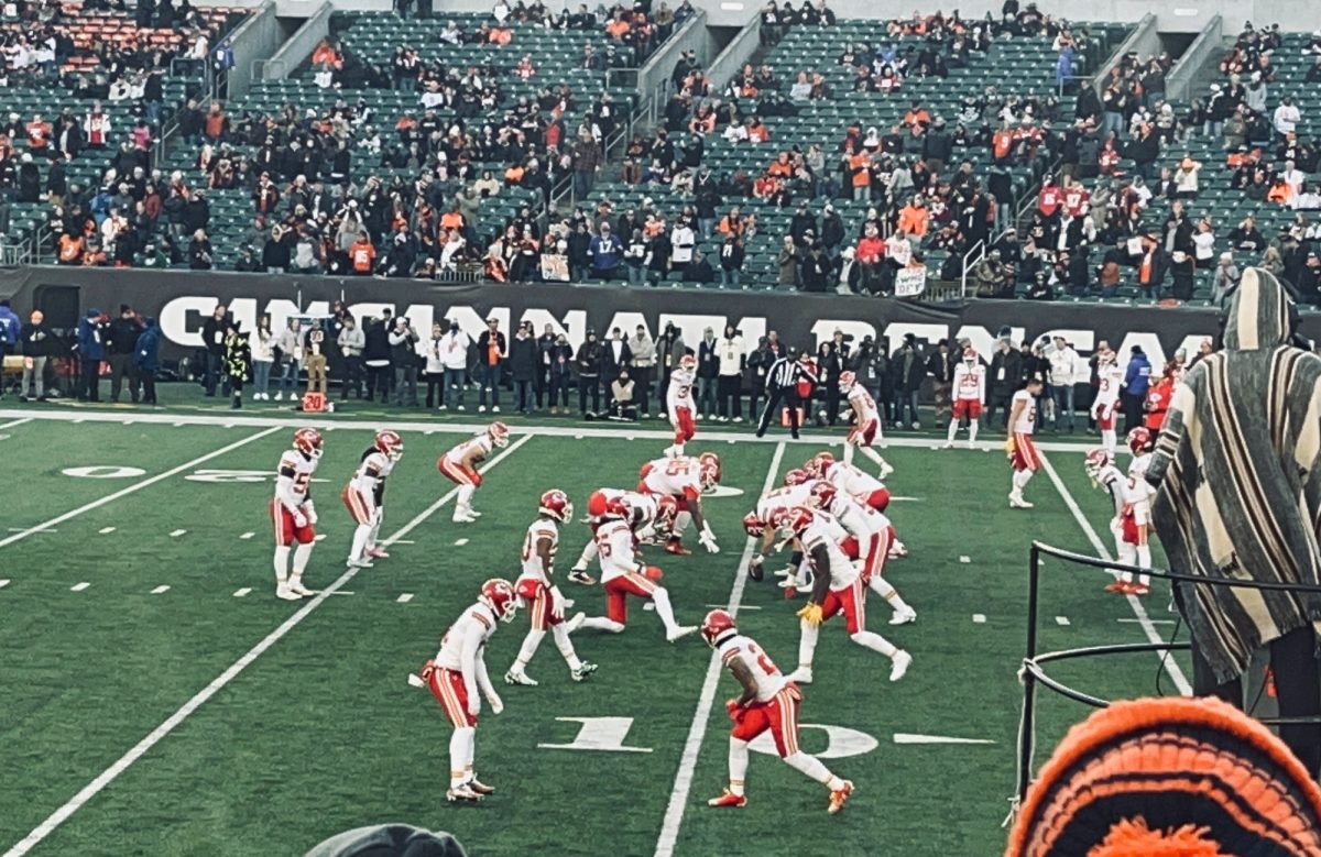 The Chiefs warming up to play the Bengals in Week 2.