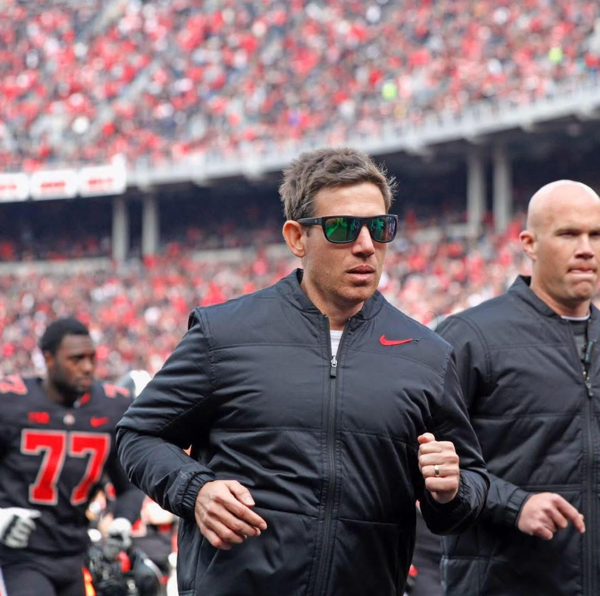 This picture captures Mark Pantoni, OSU General Manager, on game day. 